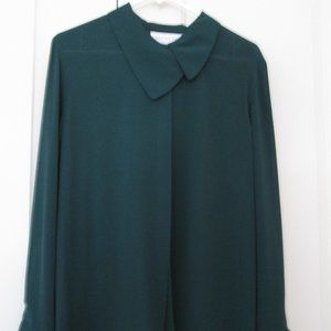 Jones New York Dark Green Classic Blouse 10